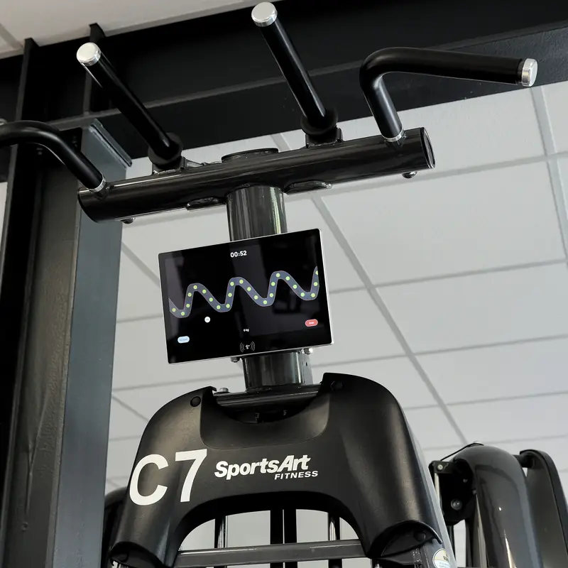 Trackbar-Display an einem Kraftgerät nachgerüstet
